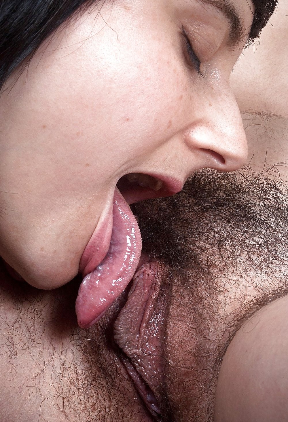 Hairy vagina licking